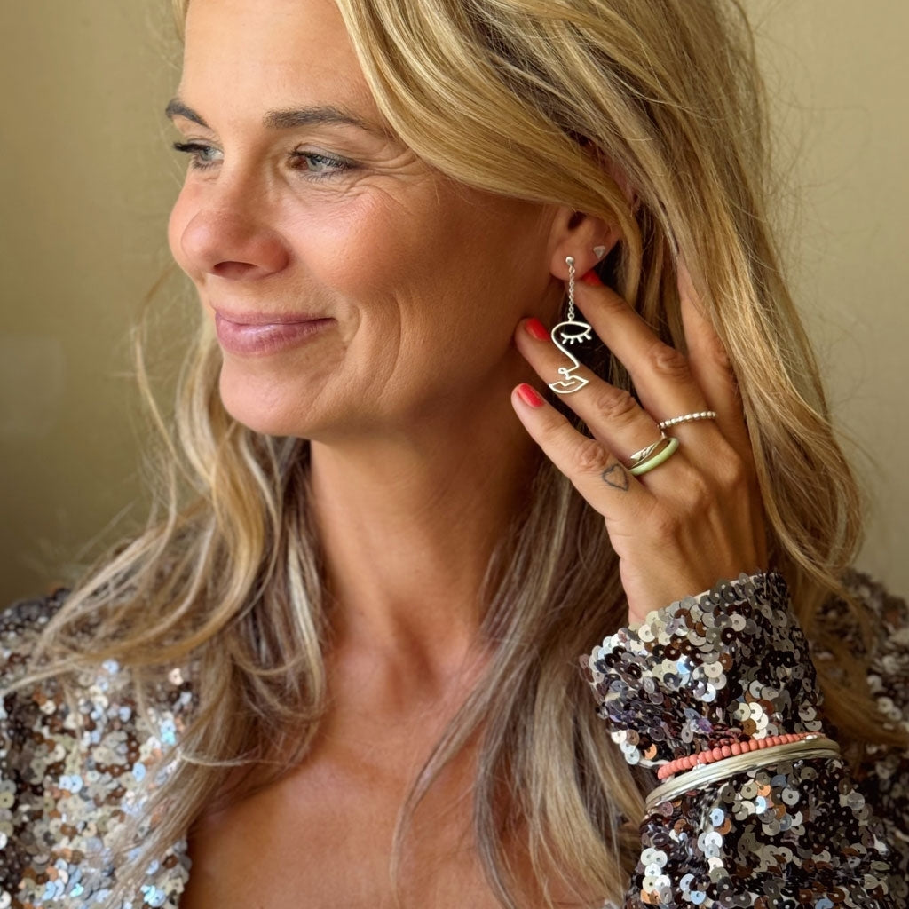 LULU Copenhagen Topping Long Woman ørering 1 stk Ear stud, 1 pcs Silver Plated