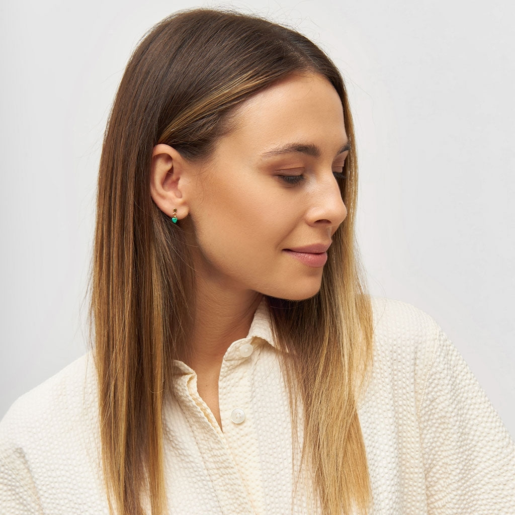 LULU Copenhagen Love U Dangling ørering 1 pcs Ear stud, 1 pcs Lysegrøn