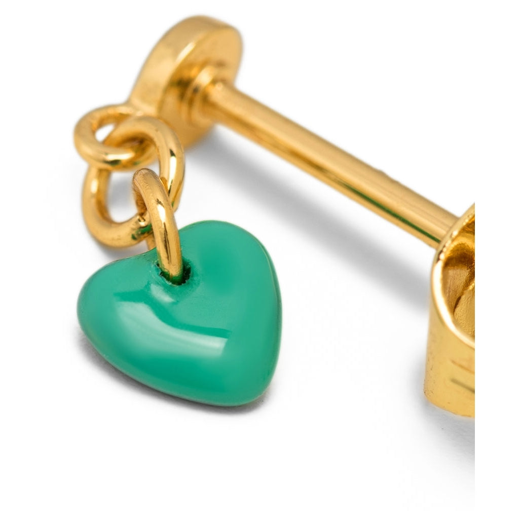 LULU Copenhagen Love U Dangling ørering 1 pcs Ear stud, 1 pcs Lysegrøn