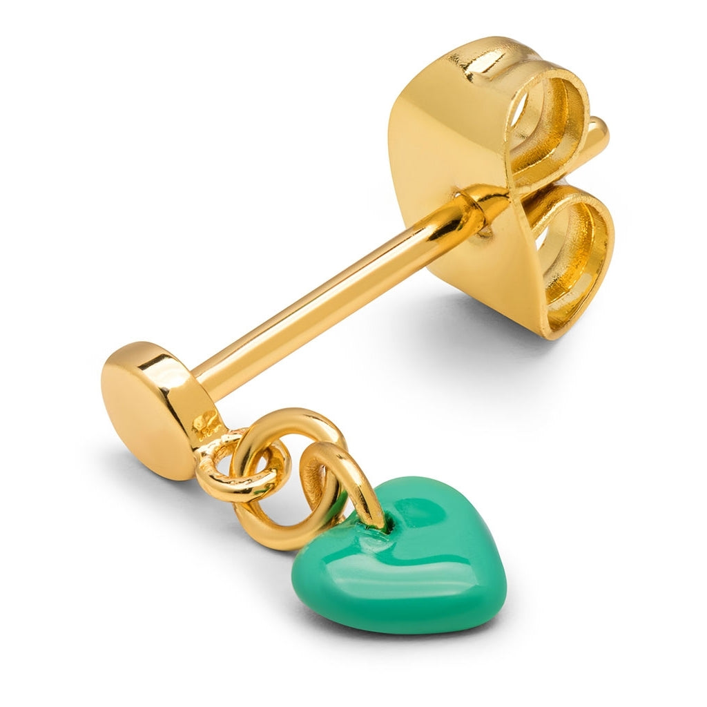 LULU Copenhagen Love U Dangling ørering 1 pcs Ear stud, 1 pcs Lysegrøn