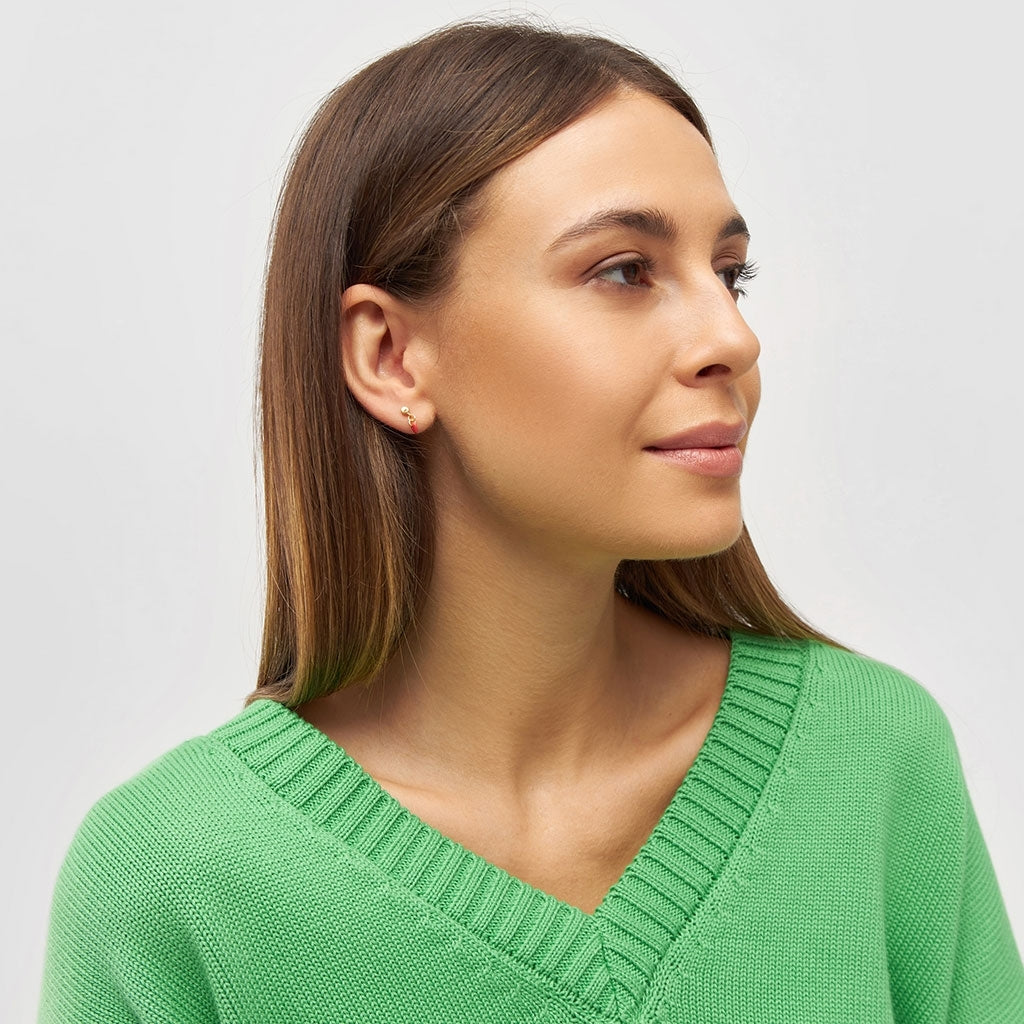 LULU Copenhagen Love U Dangling ørering 1 pcs Ear stud, 1 pcs Rød