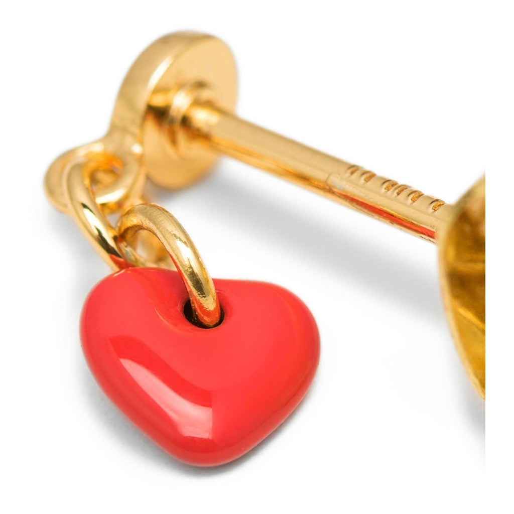 LULU Copenhagen Love U Dangling ørering 1 pcs Ear stud, 1 pcs Rød