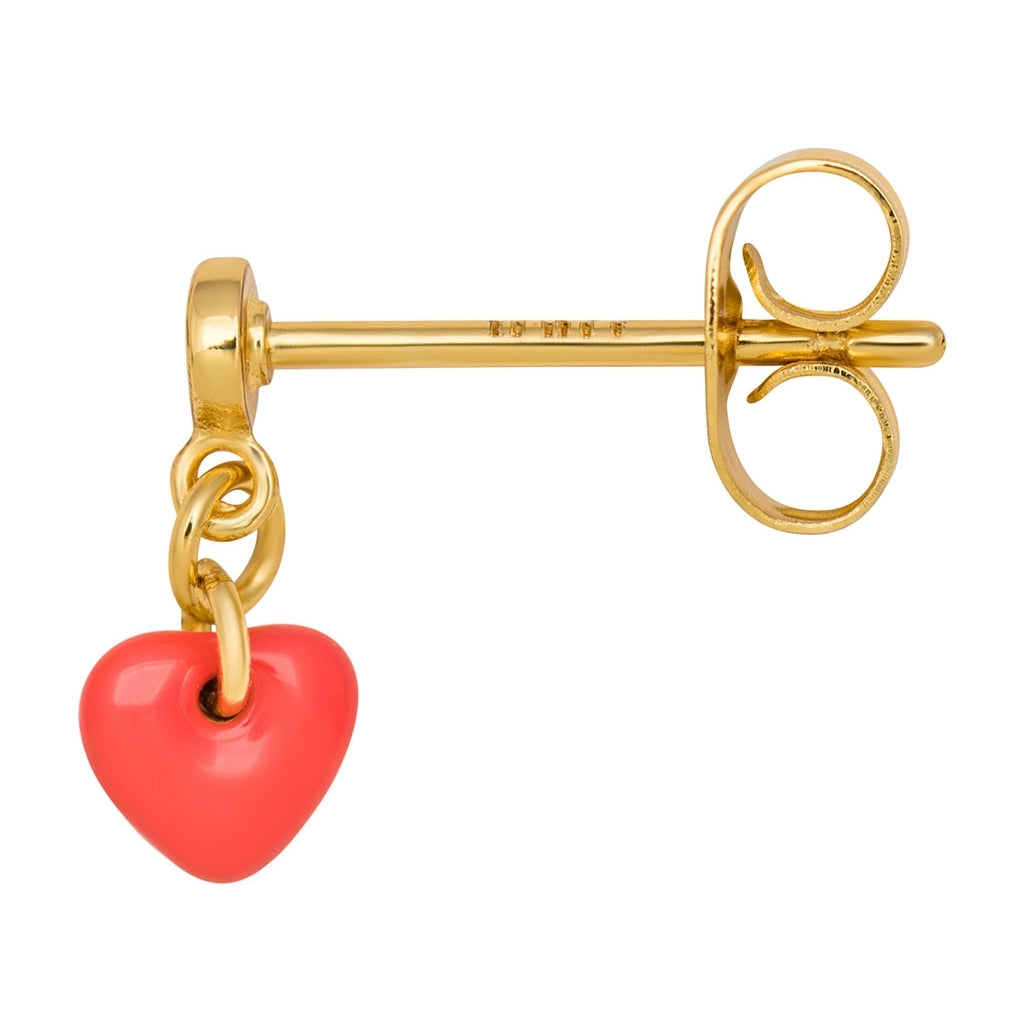 LULU Copenhagen Love U Dangling ørering 1 pcs Ear stud, 1 pcs Rød