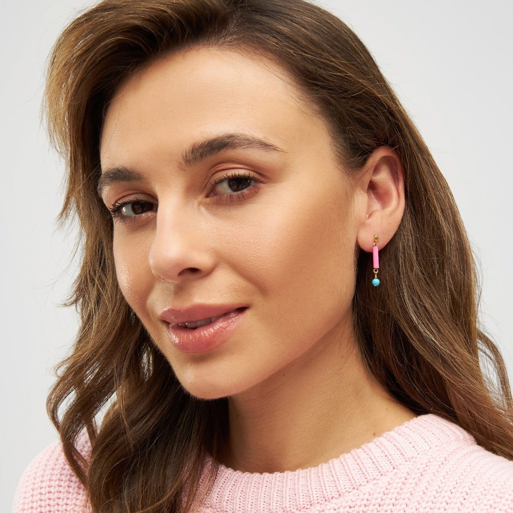 LULU Copenhagen Topping Short Pipe ørering 1 stk Ear stud, 1 pcs Pink