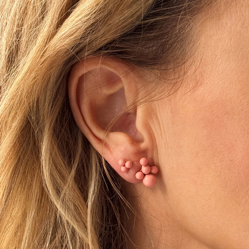 LULU Copenhagen Trio ørering 1 stk Ear stud, 1 pcs Burnt Coral
