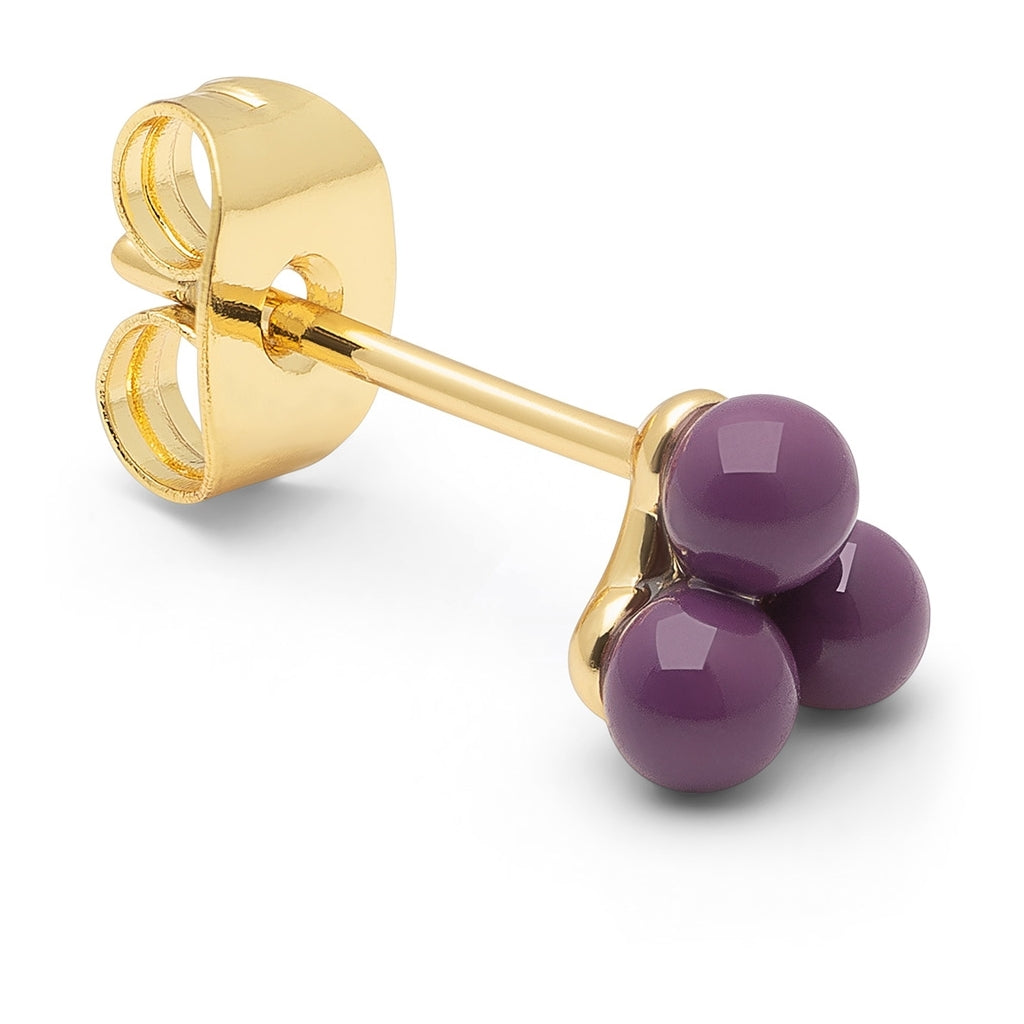 LULU Copenhagen Trio ørering 1 stk Ear stud, 1 pcs Purple Harvest