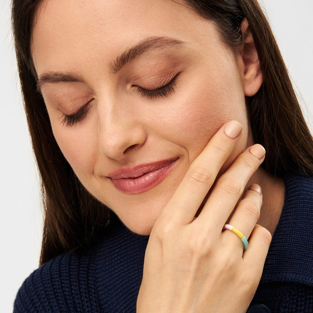 LULU Copenhagen Triple Color Ring Rings Sunset