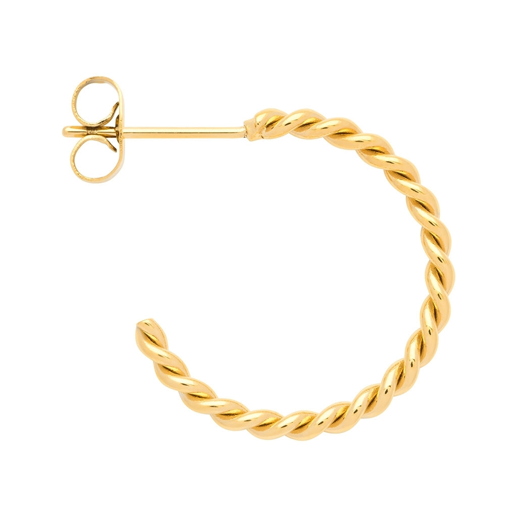 LULU Copenhagen Twisted Hoops par - guld belagt Hoops Forgyldt