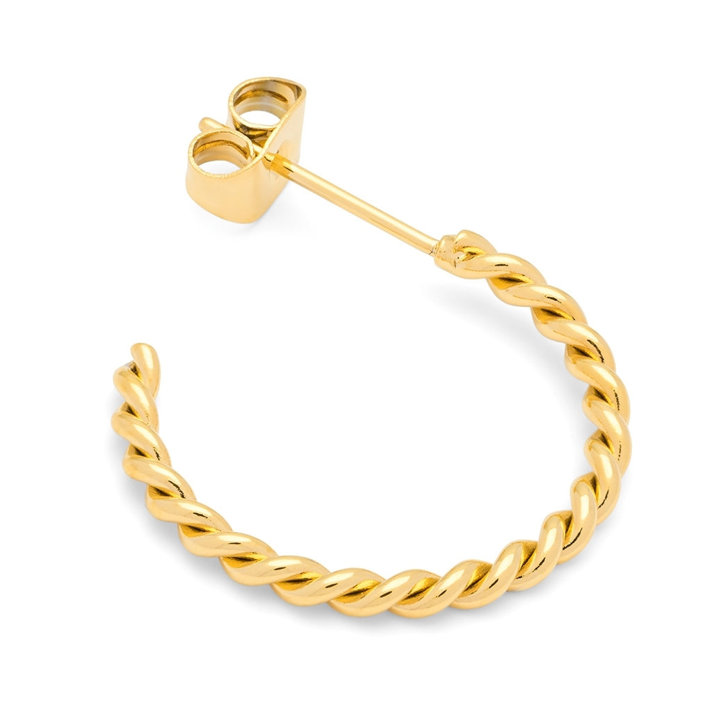 LULU Copenhagen Twisted Hoops par - guld belagt Hoops Forgyldt