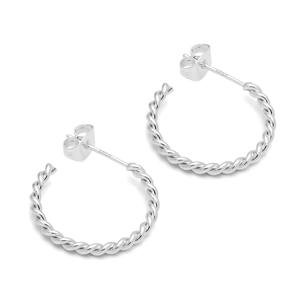 LULU Copenhagen Twisted Hoops par - sølv belagt Hoops Silver Plated