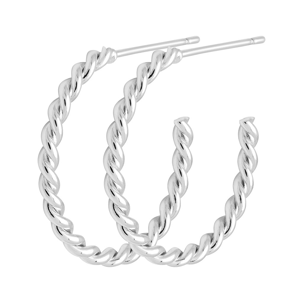 LULU Copenhagen Twisted Hoops par - sølv belagt Hoops Silver Plated