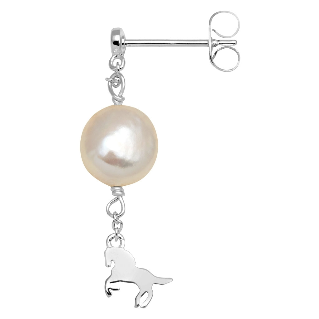LULU Copenhagen Wild Horse Pearl ørering 1 stk forsølvet Ear stud, 1 pcs Silver Plated