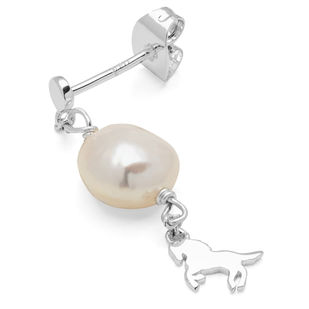 LULU Copenhagen Wild Horse Pearl ørering 1 stk forsølvet Ear stud, 1 pcs Silver Plated
