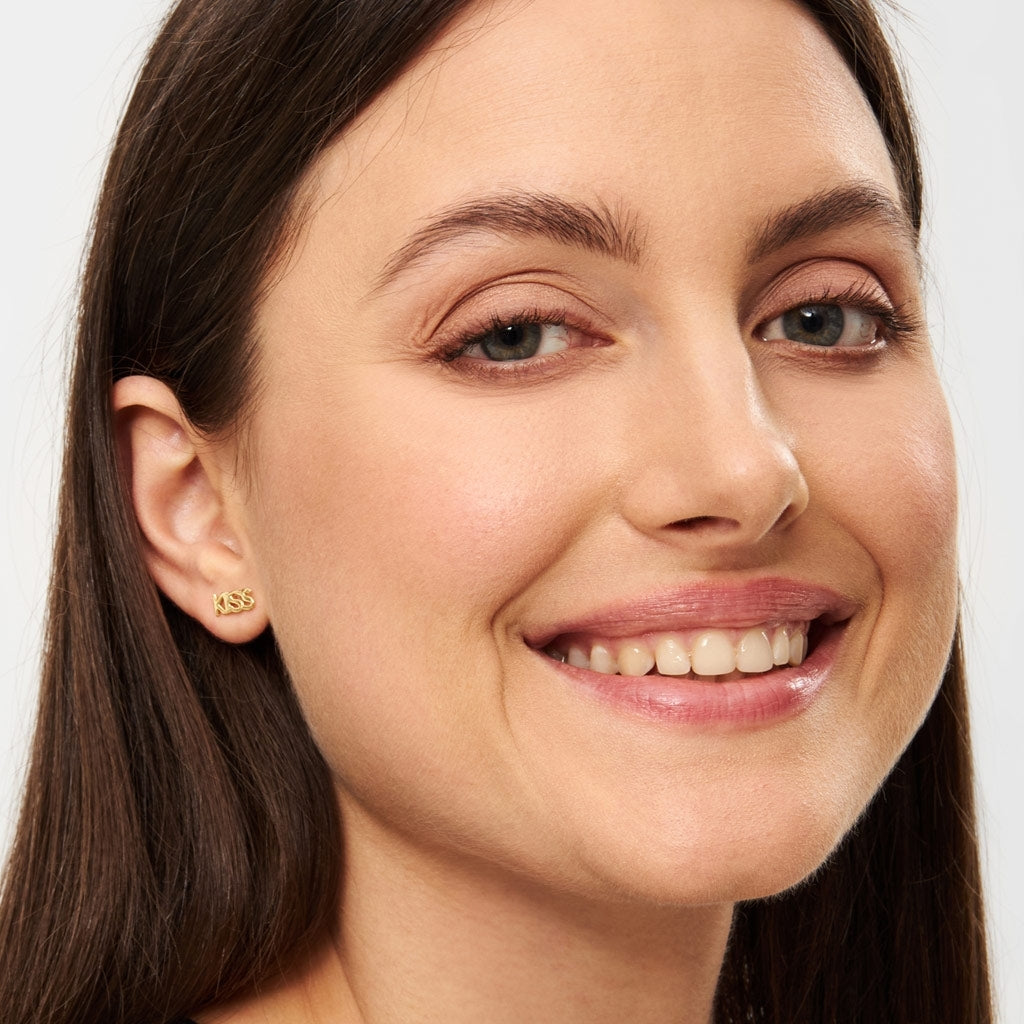 LULU Copenhagen Word Kiss ørering 1 stk Ear stud, 1 pcs Forgyldt