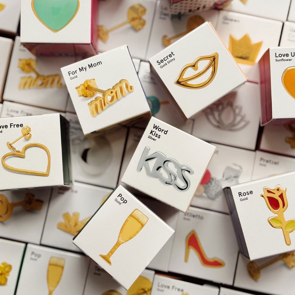 LULU Copenhagen Word Kiss ørering 1 stk Ear stud, 1 pcs Sølv