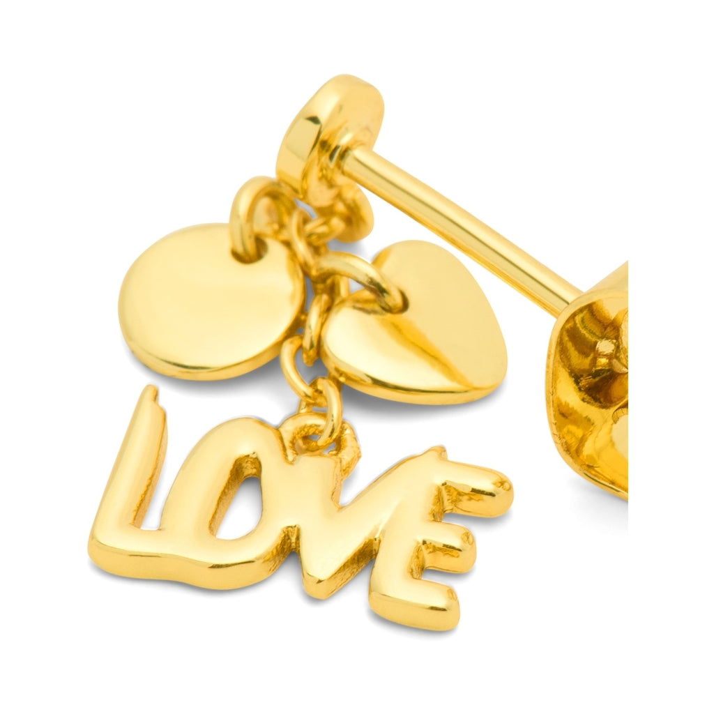 LULU Copenhagen Word Love Dangling ørering 1 stk Ear stud, 1 pcs Forgyldt
