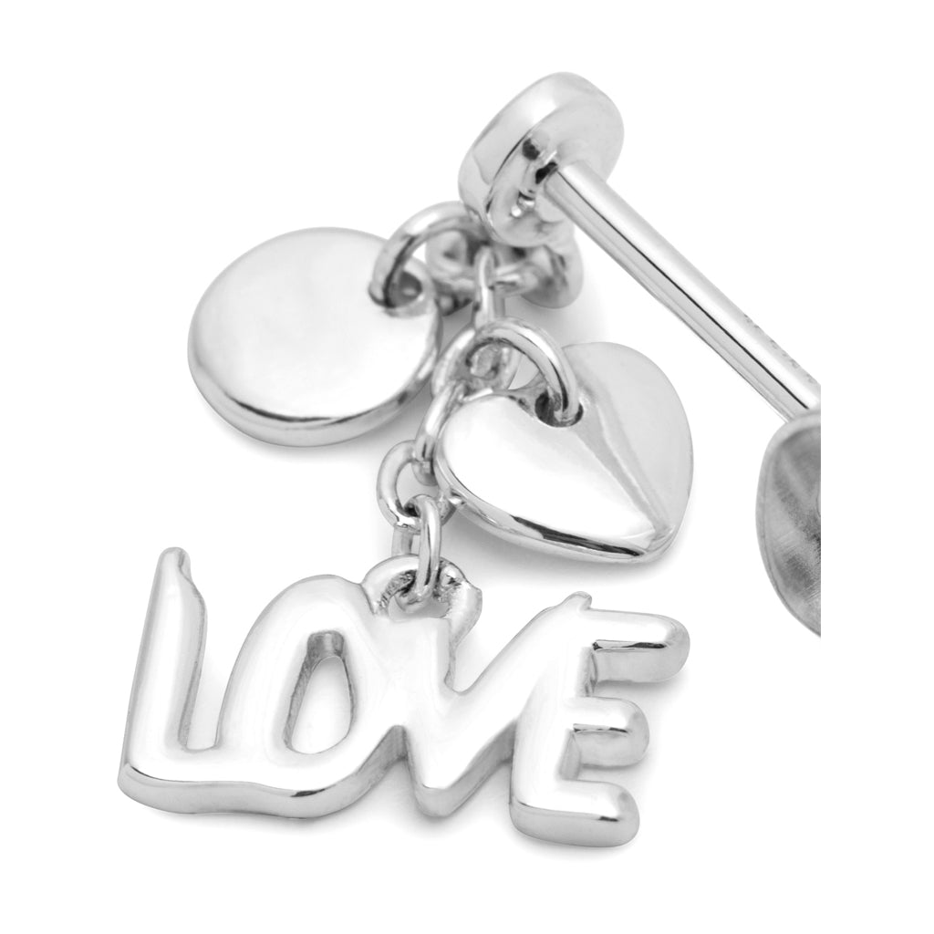 LULU Copenhagen Word Love Dangling ørering 1 stk Ear stud, 1 pcs Silver Plated