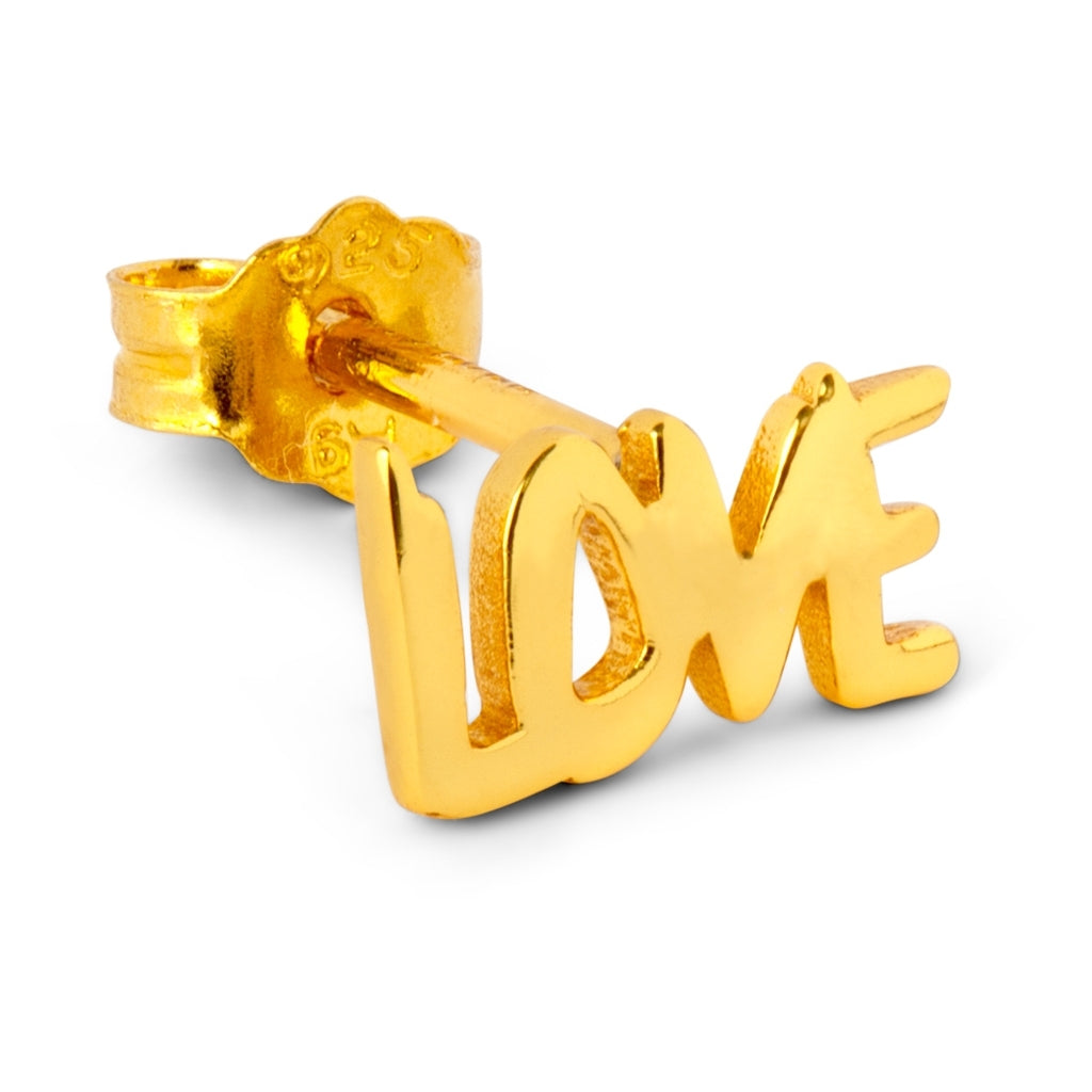 LULU Copenhagen Word Love ørering 1 stk Ear stud, 1 pcs Forgyldt