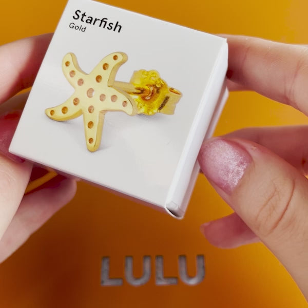 LULU Copenhagen Starfish ørering 1 stk Ear stud, 1 pcs Forgyldt - Video preview