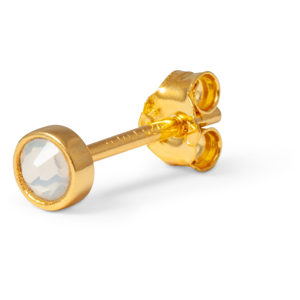 LULU Copenhagen Bling ørering 1 stk forgyldt Ear stud, 1 pcs Opal Hvid