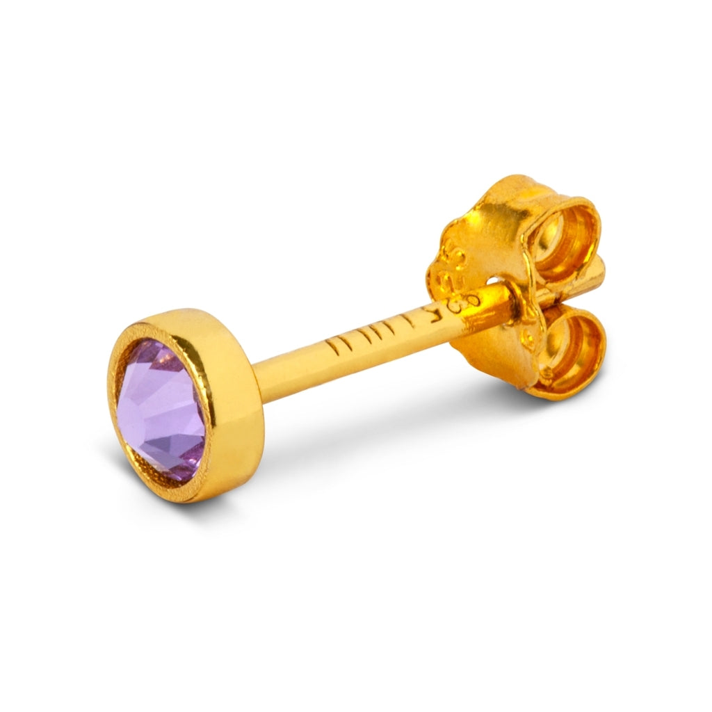 LULU Copenhagen Bling ørering 1 stk forgyldt Ear stud, 1 pcs Violet