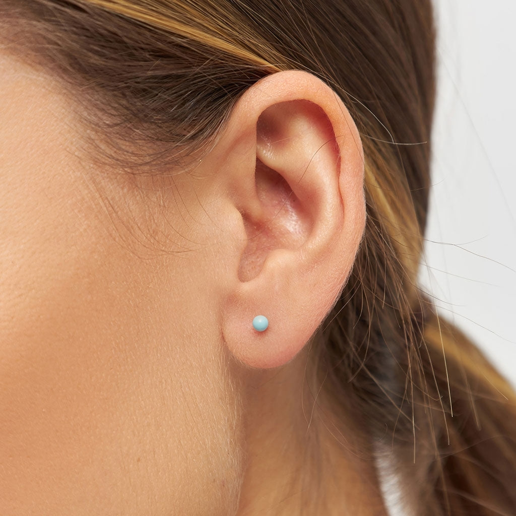 LULU Copenhagen Color Ball ørering 1 stk Ear stud, 1 pcs Lyseblå