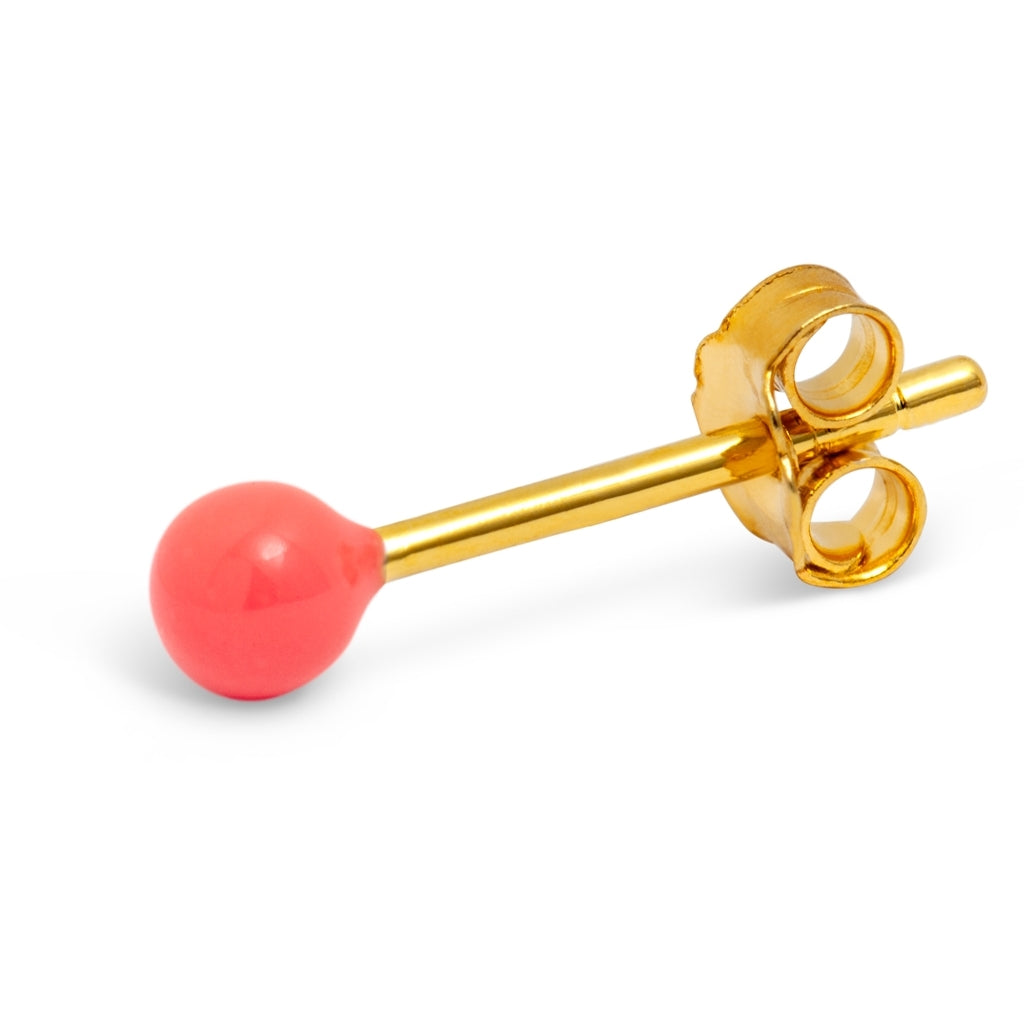 LULU Copenhagen Color Ball ørering 1 stk Ear stud, 1 pcs Orange