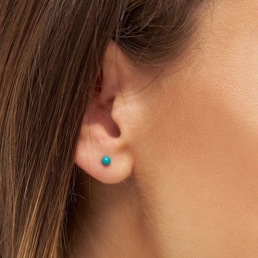 LULU Copenhagen Color Ball ørering 1 stk Ear stud, 1 pcs Petrolium