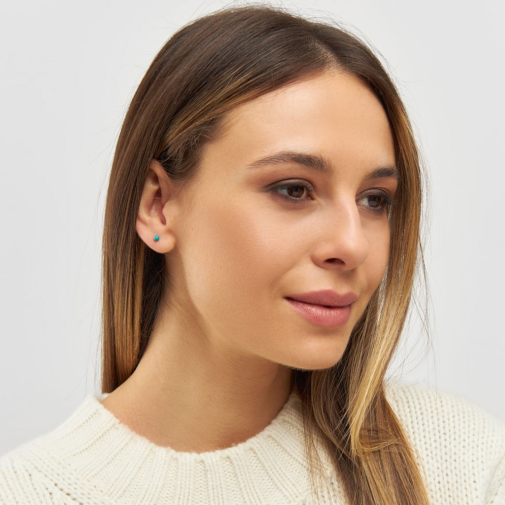 LULU Copenhagen Color Ball ørering 1 stk Ear stud, 1 pcs Petrolium
