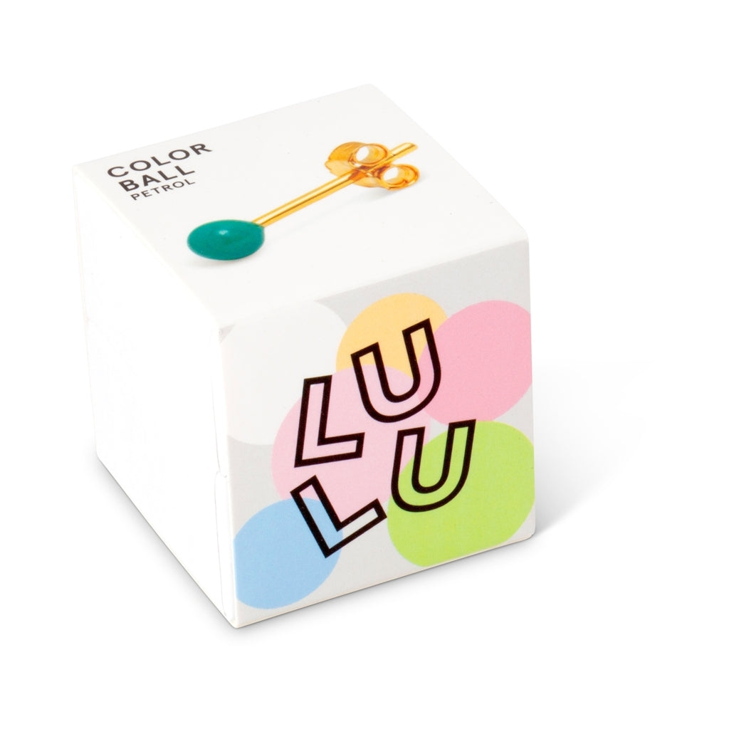 LULU Copenhagen Color Ball ørering 1 stk Ear stud, 1 pcs Petrolium