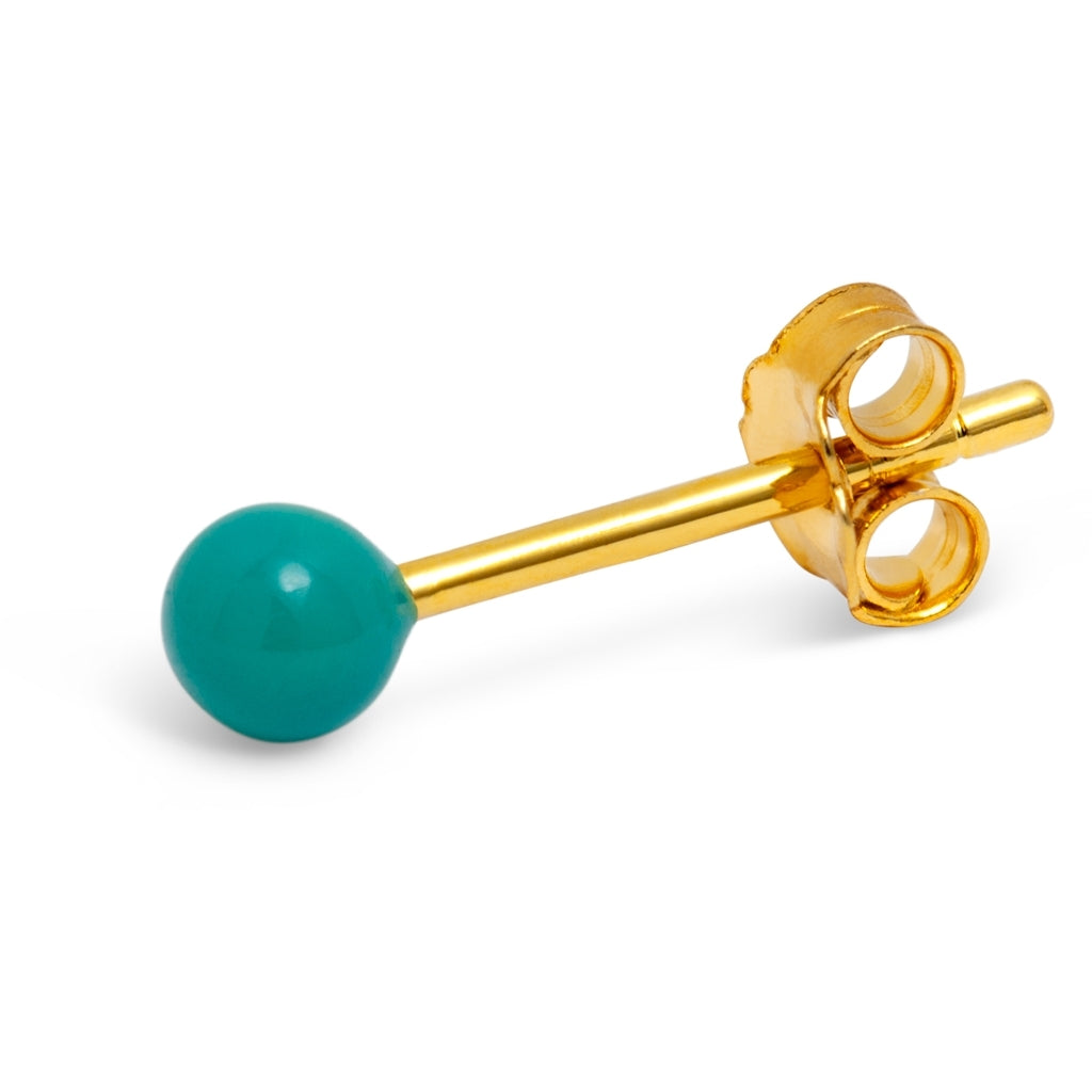 LULU Copenhagen Color Ball ørering 1 stk Ear stud, 1 pcs Petrolium