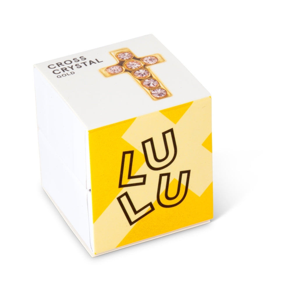 LULU Copenhagen Cross Crystal ørering 1 stk forgyldt Ear stud, 1 pcs Rosa
