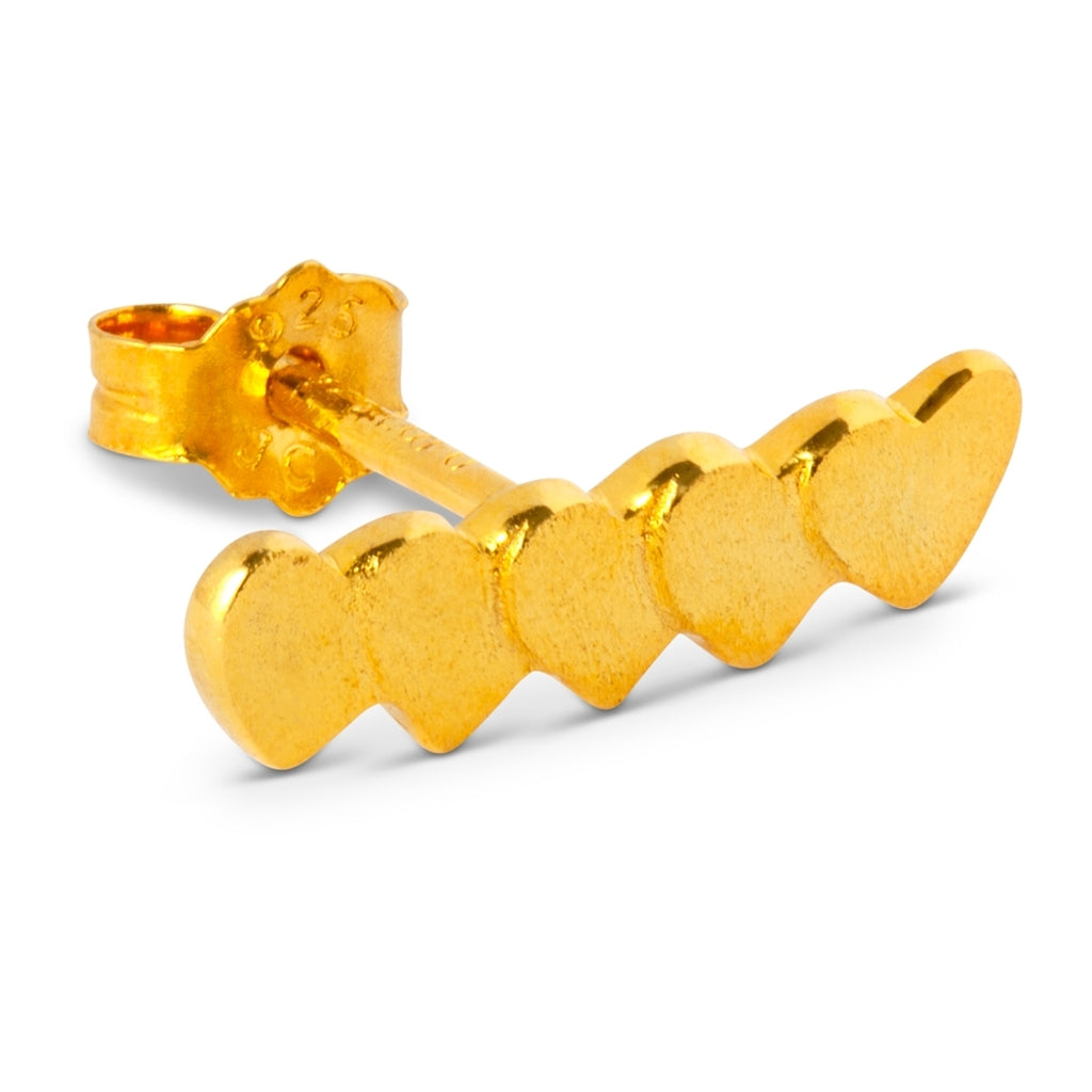 LULU Copenhagen Domino Hearts 5 ørering 1 stk Ear stud, 1 pcs Forgyldt