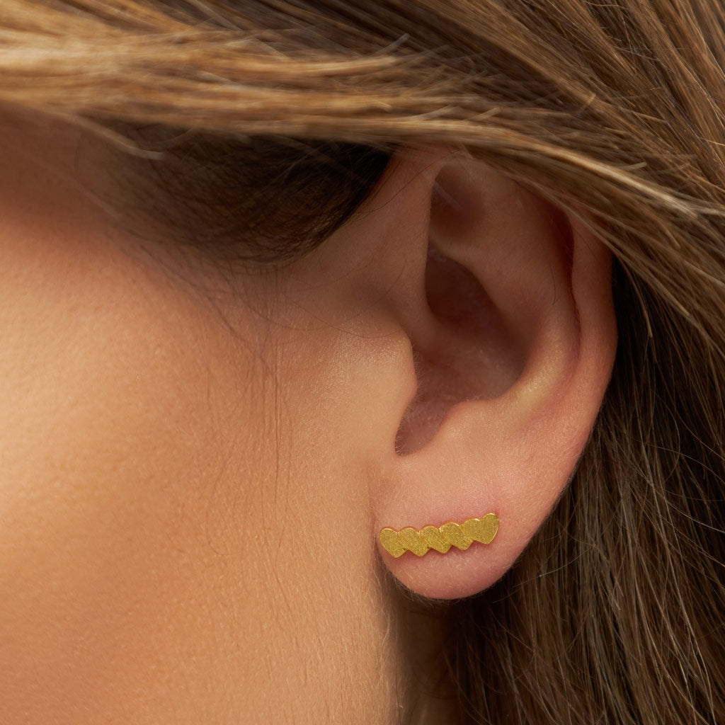 LULU Copenhagen Domino Hearts 5 ørering 1 stk Ear stud, 1 pcs Forgyldt