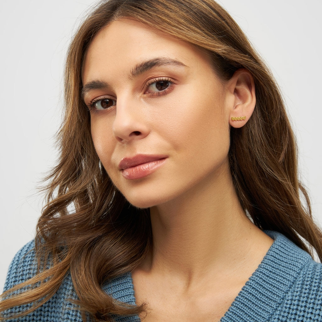 LULU Copenhagen Domino Hearts 5 ørering 1 stk Ear stud, 1 pcs Forgyldt