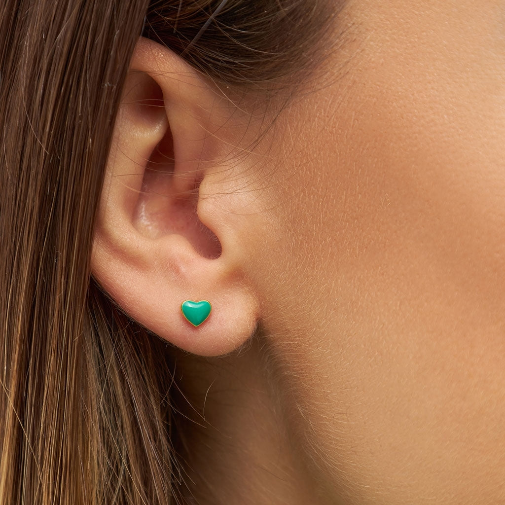 LULU Copenhagen Love U ørering 1 stk Ear stud, 1 pcs Lysegrøn