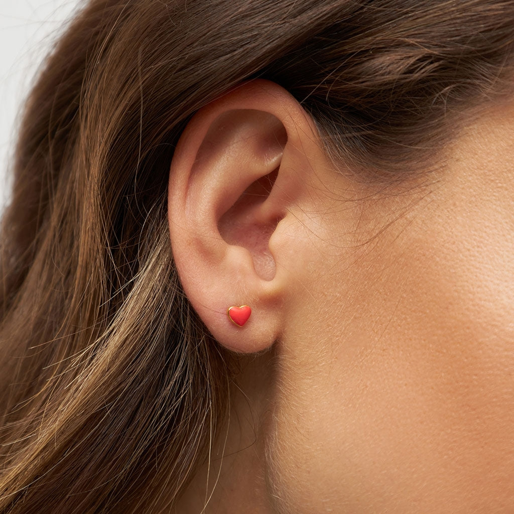 LULU Copenhagen Love U ørering 1 stk Ear stud, 1 pcs Rød