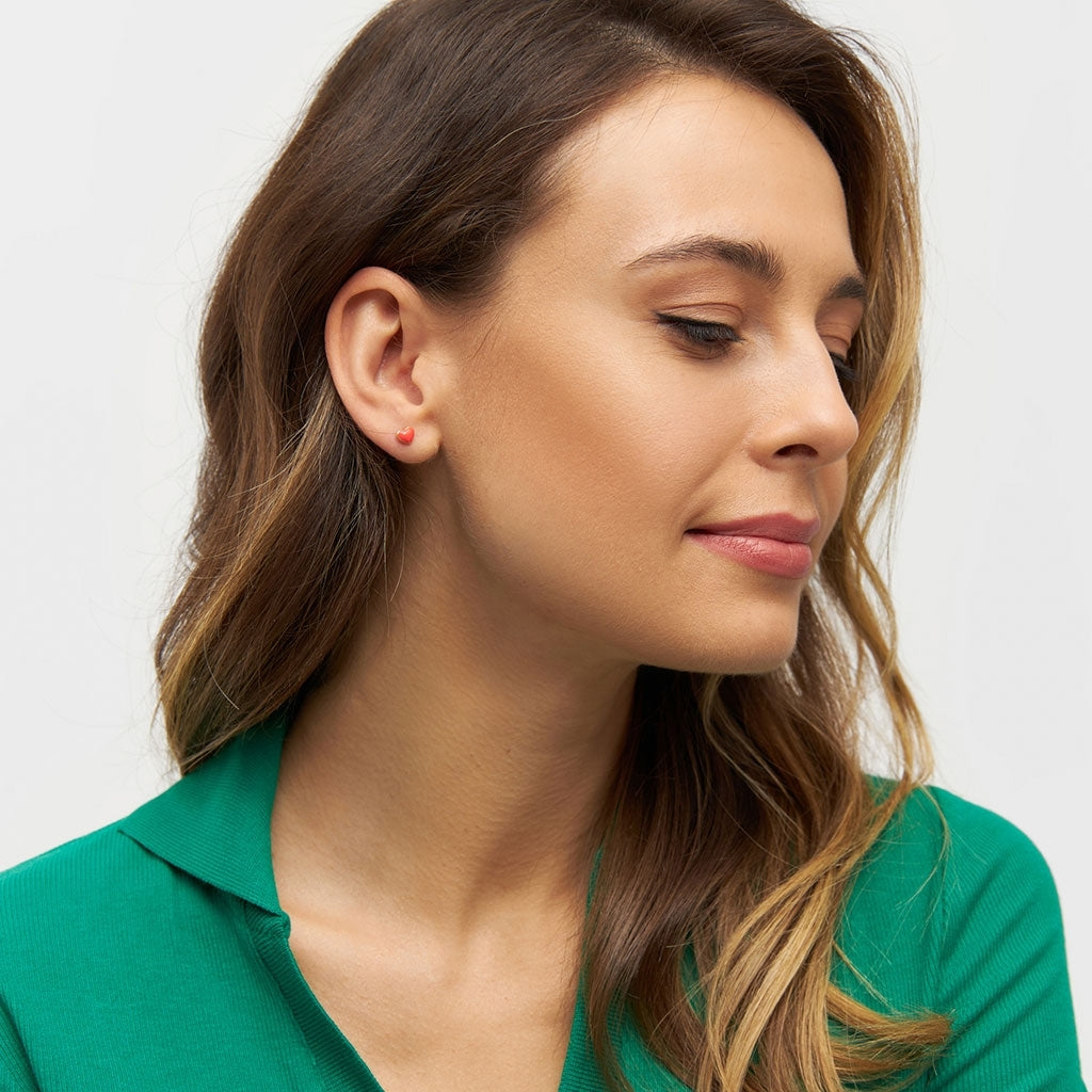 LULU Copenhagen Love U ørering 1 stk Ear stud, 1 pcs Rød
