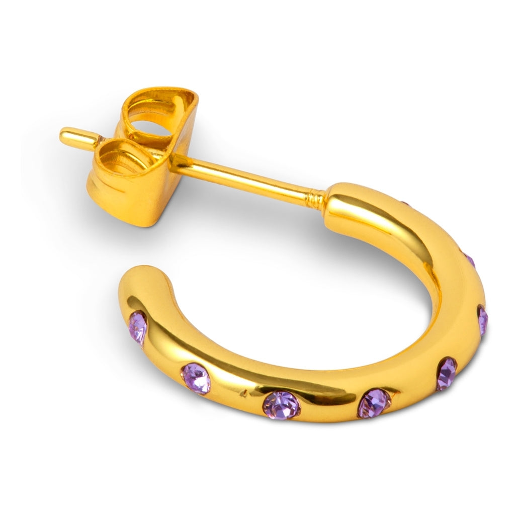 LULU Copenhagen OMG Hoops Small par forgyldt Hoops Violet