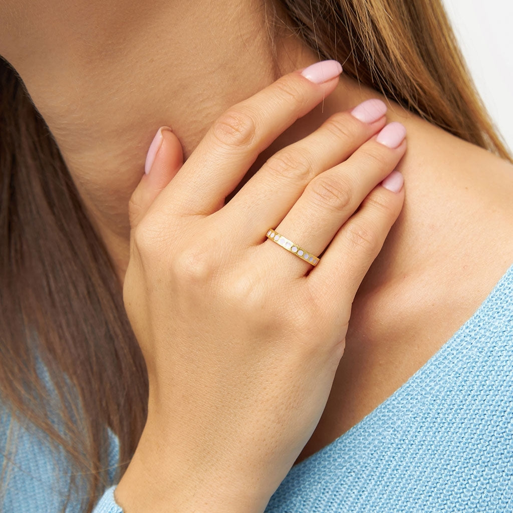 LULU Copenhagen Pattern Ring forgyldt Rings Lilla