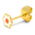 Anemone ørering 1 stk forgyldt - Orange/Coral - White