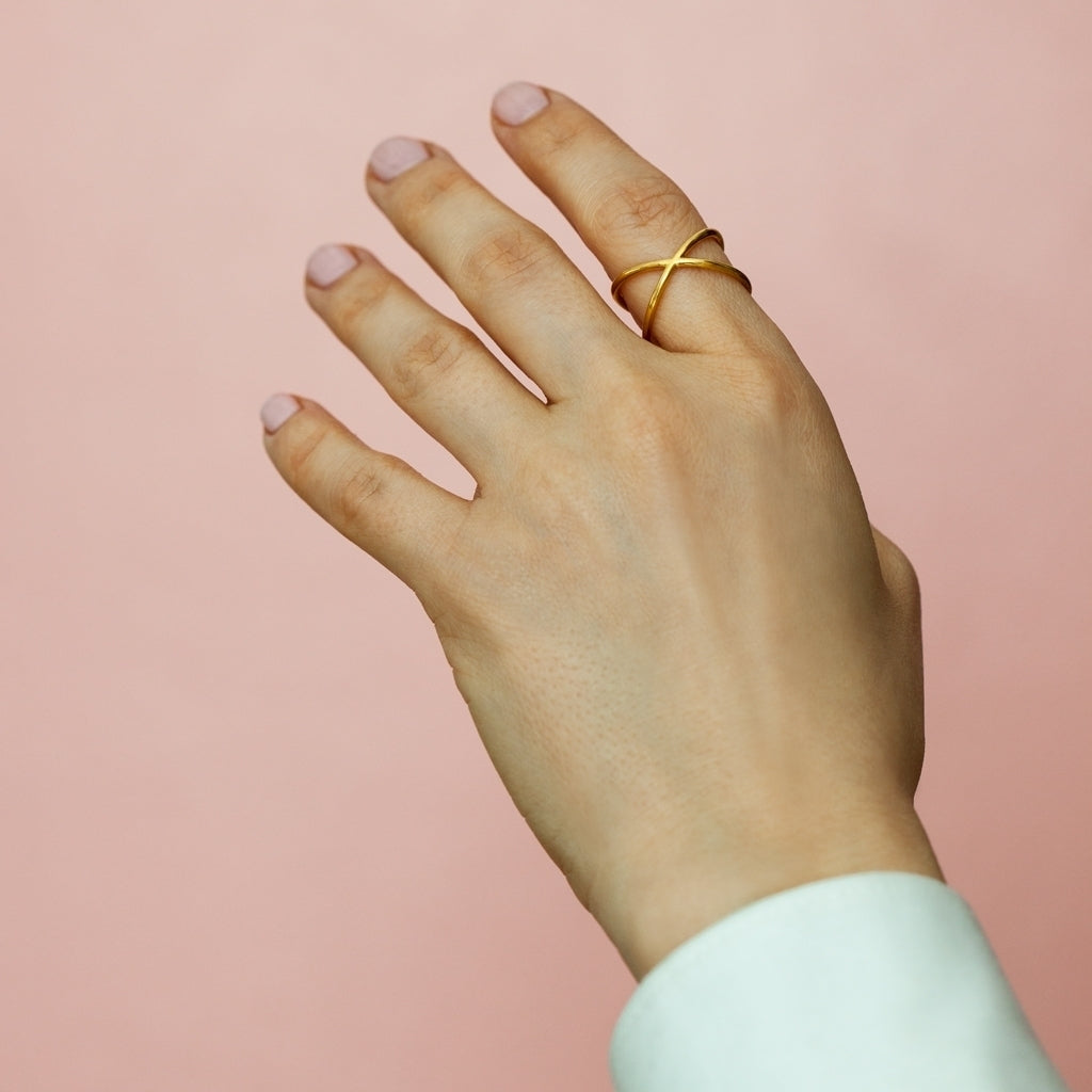 LULU Copenhagen Atom Ring - guld belagt Rings Forgyldt