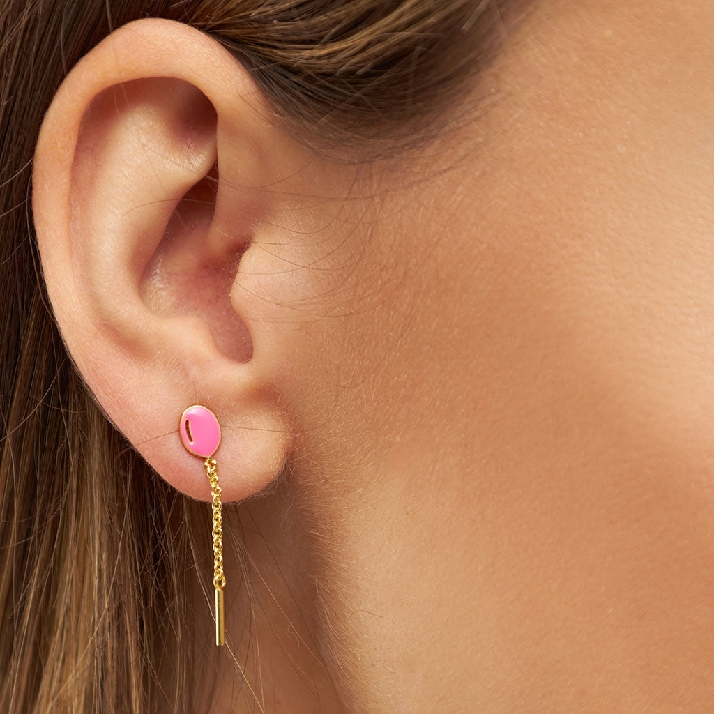 LULU Copenhagen Balloon ørering 1 stk forgyldt Ear stud, 1 pcs Pink