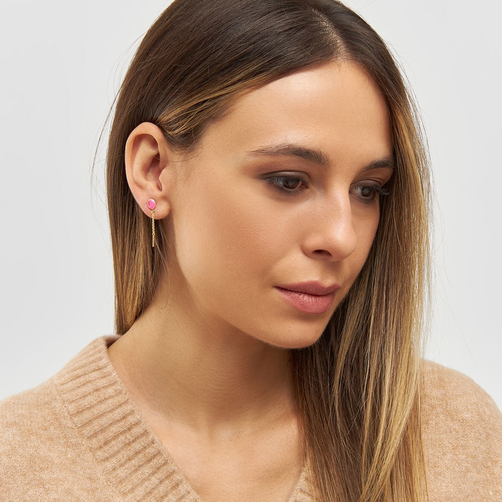 LULU Copenhagen Balloon ørering 1 stk forgyldt Ear stud, 1 pcs Pink