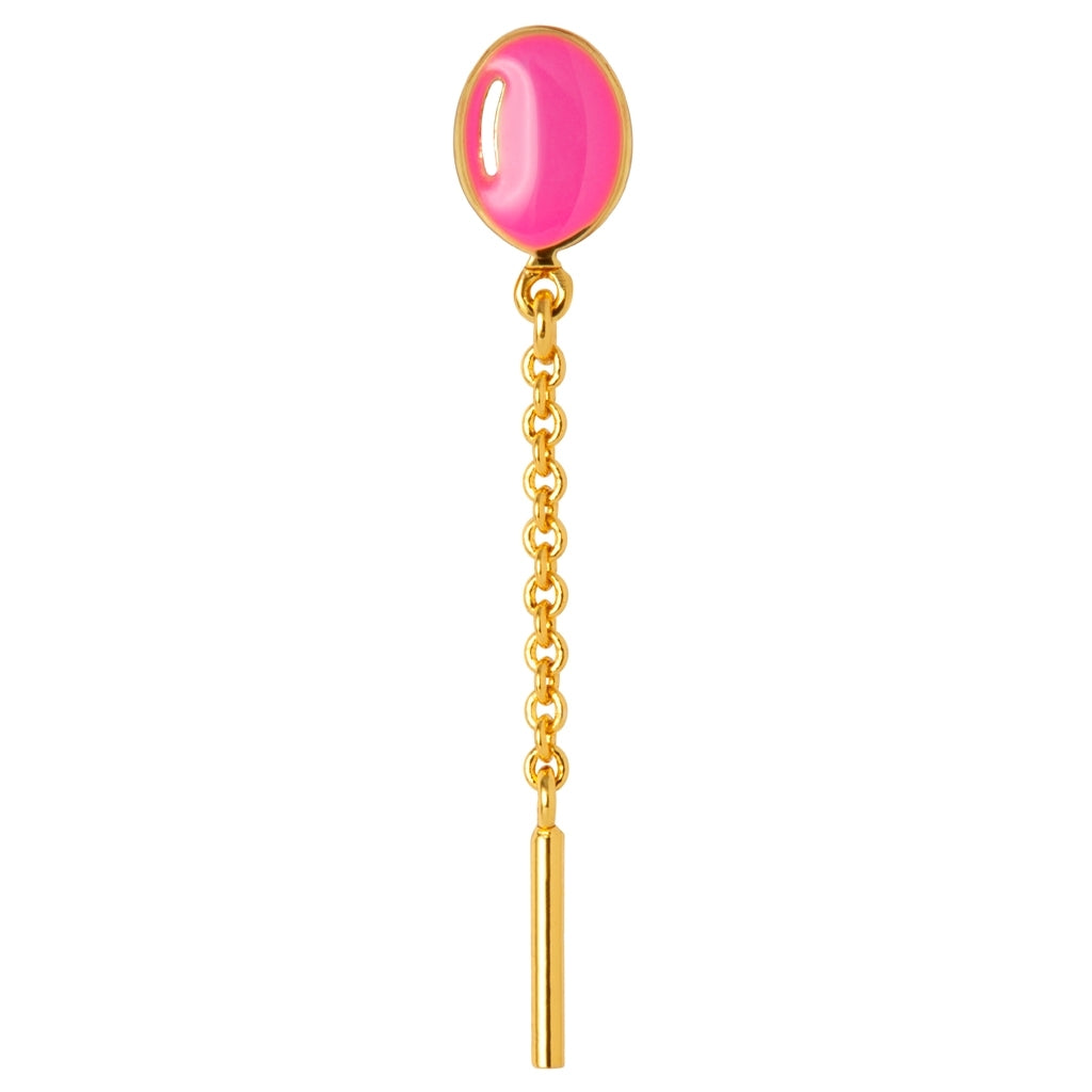 LULU Copenhagen Balloon ørering 1 stk forgyldt Ear stud, 1 pcs Pink