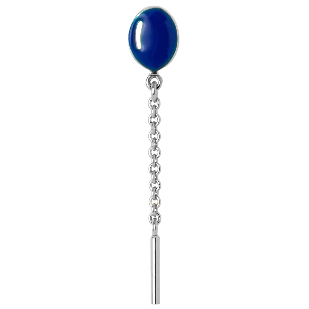 LULU Copenhagen Balloon ørering 1 stk forsølvet Ear stud, 1 pcs Dazzling Blue