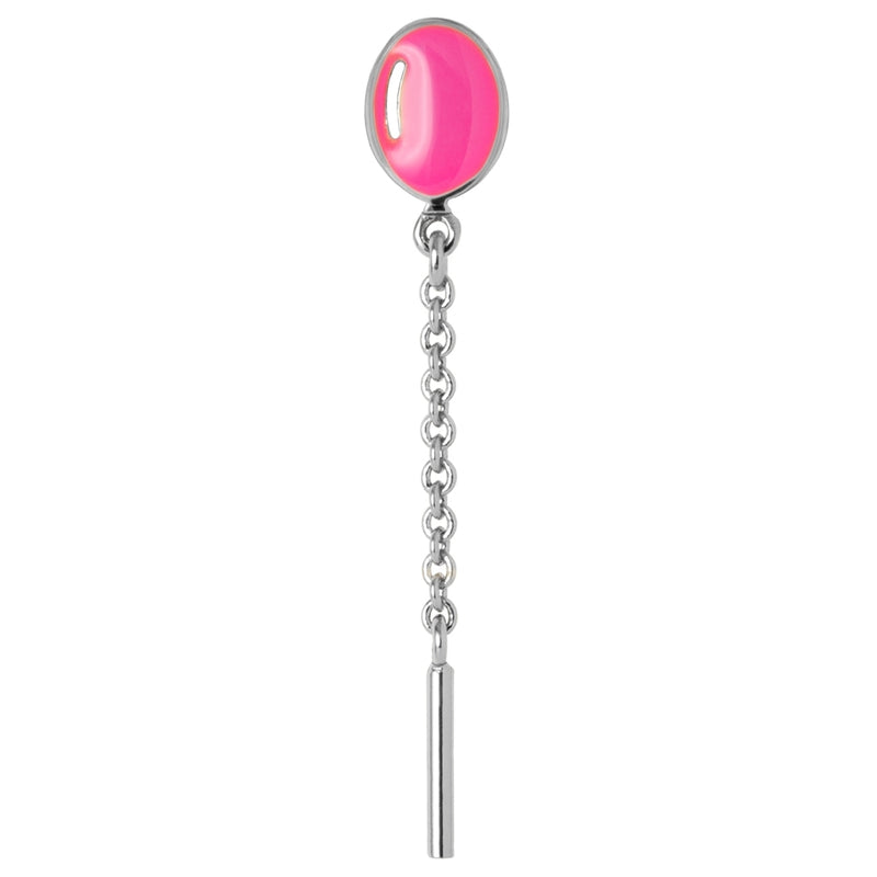 LULU Copenhagen Balloon 1 stk forsølvet Ear stud, 1 pcs Pink