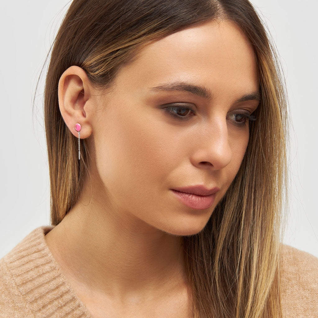LULU Copenhagen Balloon ørering 1 stk forsølvet Ear stud, 1 pcs Pink