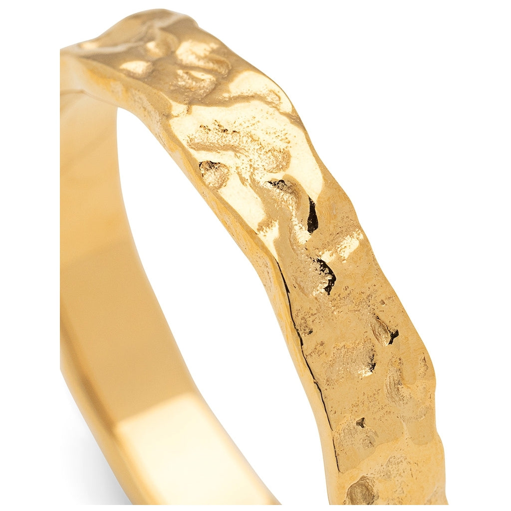 LULU Copenhagen Basic Rough Ring Rings Forgyldt