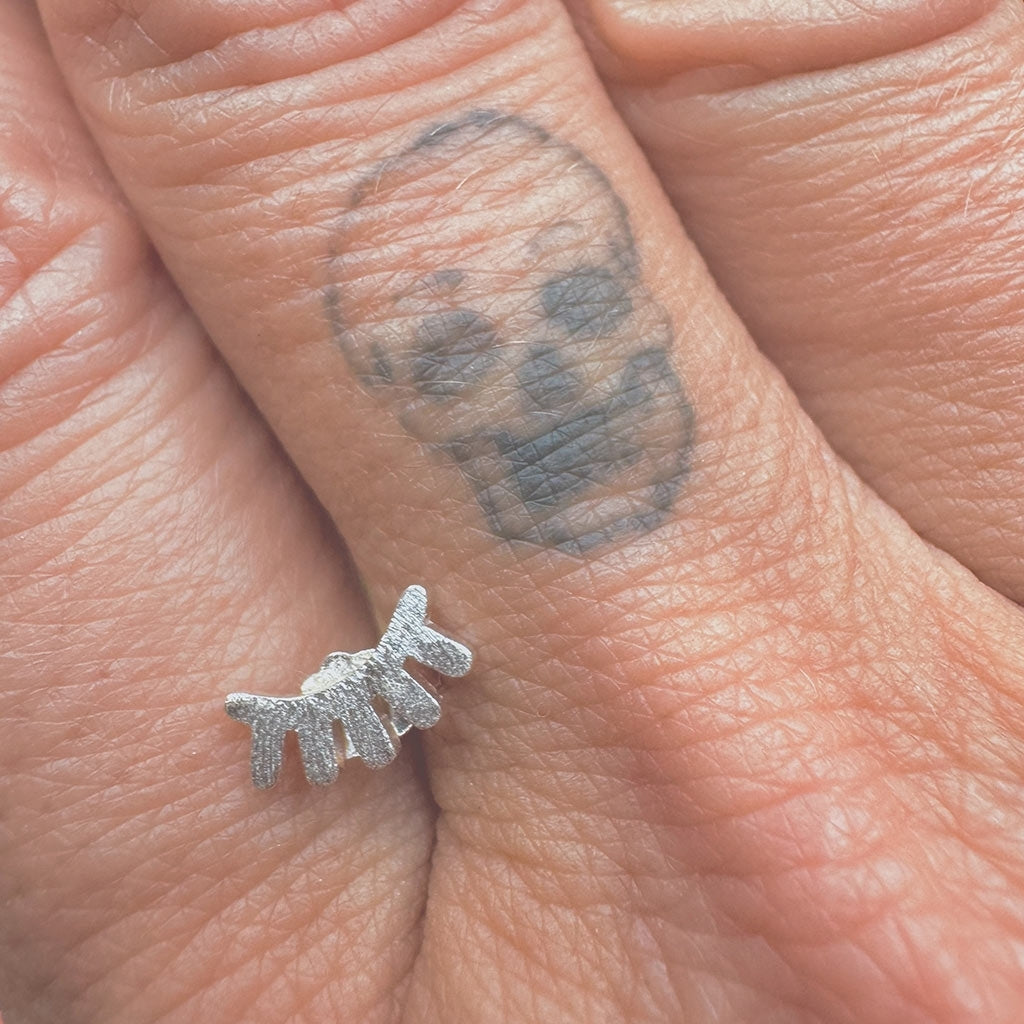 LULU Copenhagen Blink ørering 1 stk børstet Ear stud, 1 pcs Sølv